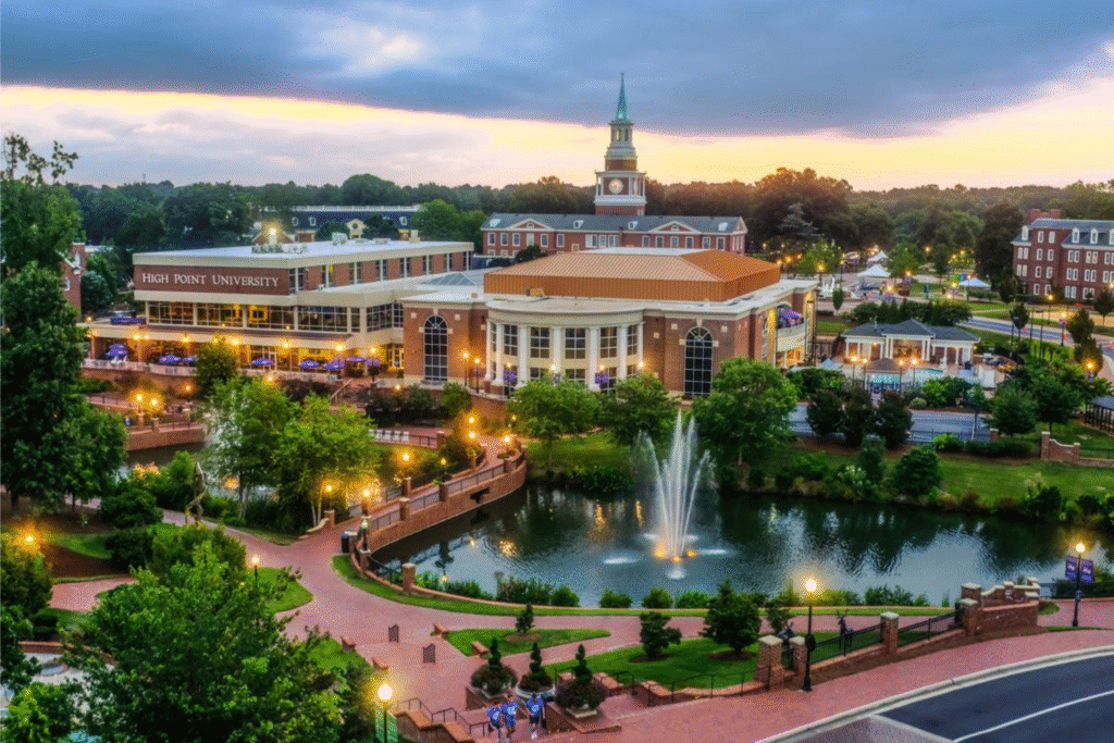 High Point University campus view from top
